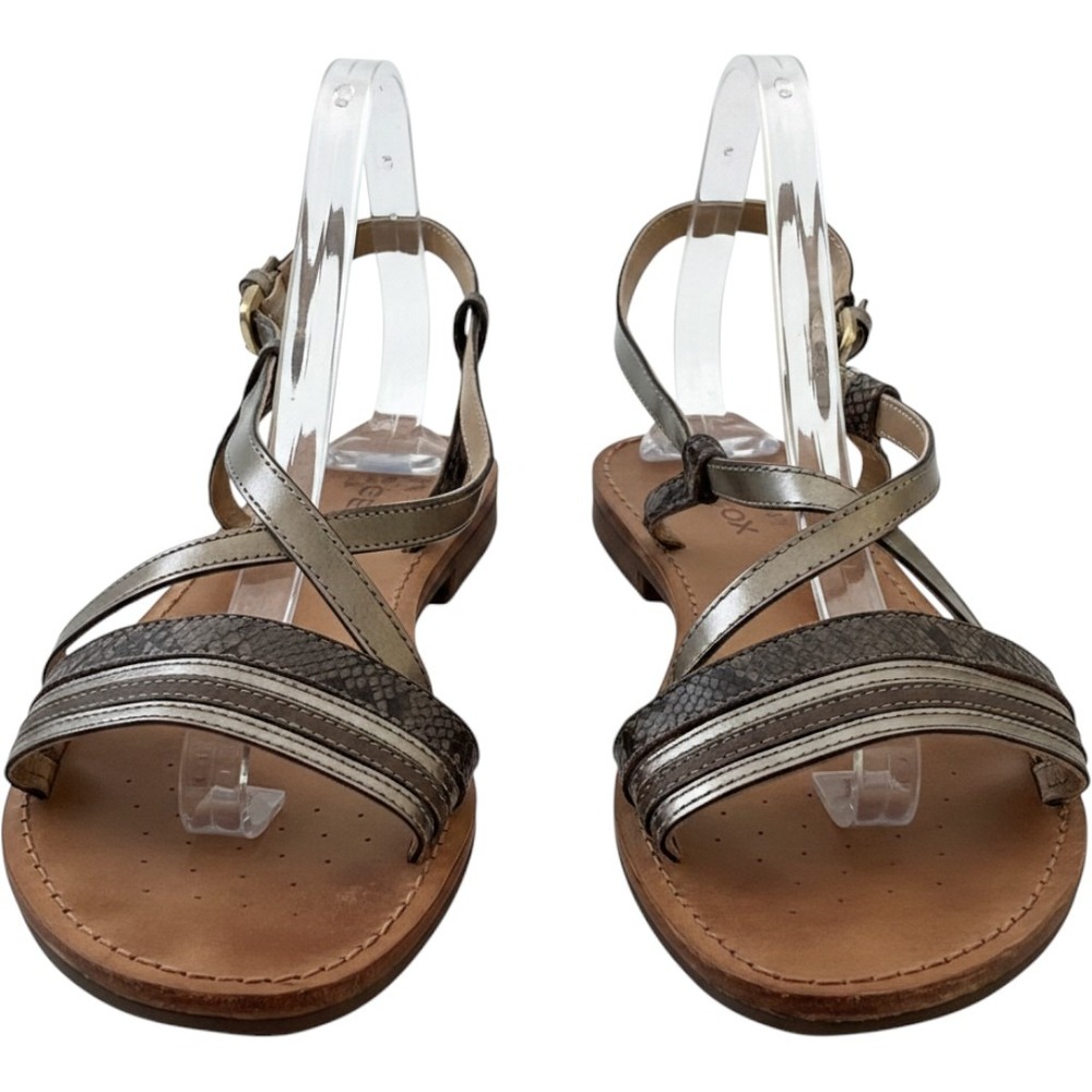 Geox Metallic Brown and Silver Strappy Sandals